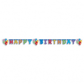 Banderoll ballonger formklippt Happy Birthday
