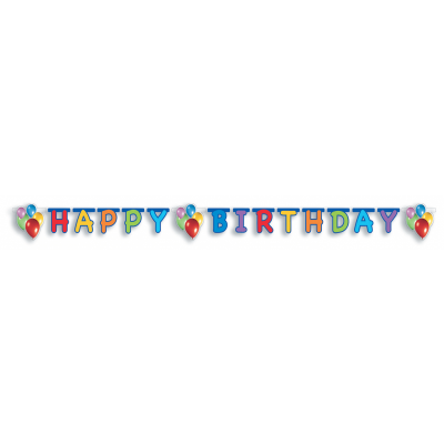 Banderoll ballonger formklippt Happy Birthday