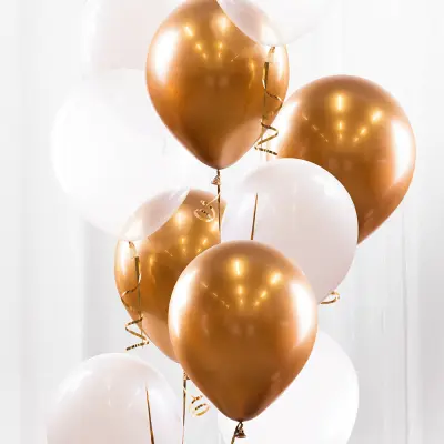 Ballongbukett Guld/Krom