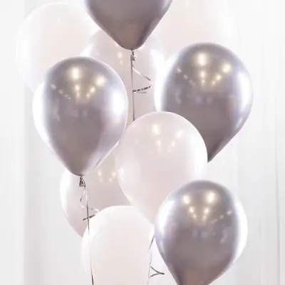 Ballongbukett Silver/Krom