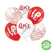 Biologiskt Nedbrytbara Ballonger Kärlekskonfetti 30cm 6-pack