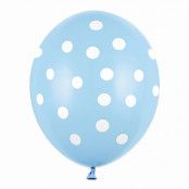 Blåa Ballonger med Prickar - 6-pack