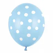 Blåa Ballonger med Prickar - 6-pack