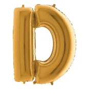 Bokstavsballong Guld - Bokstav D