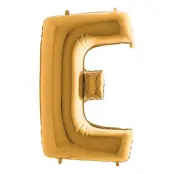 Bokstavsballong Guld - Bokstav E