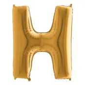 Bokstavsballong Guld Metallic - Bokstav H
