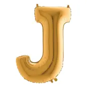 Bokstavsballong Guld Metallic - Bokstav J