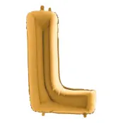 Bokstavsballong Guld Metallic - Bokstav L
