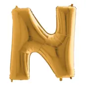 Bokstavsballong Guld Metallic - Bokstav N