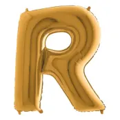 Bokstavsballong Guld Metallic - Bokstav R