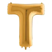 Bokstavsballong Guld Metallic - Bokstav T