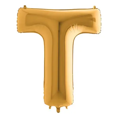 Bokstavsballong Guld Metallic - Bokstav T
