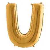 Bokstavsballong Guld Metallic - Bokstav U