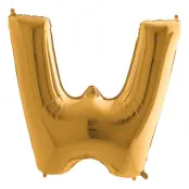 Bokstavsballong Guld Metallic - Bokstav W