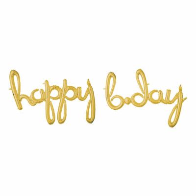 Bokstavsballong Happy B-Day Guld