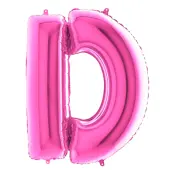 Bokstavsballong Rosa - Bokstav D