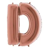 Bokstavsballong Roséguld - Bokstav D