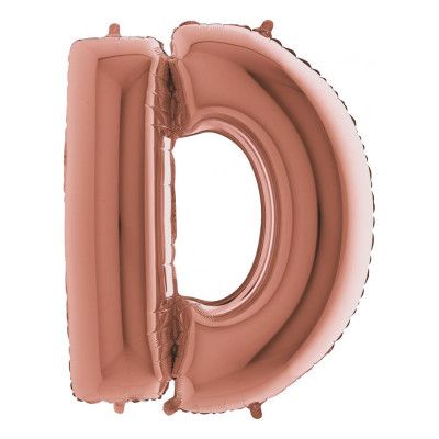 Bokstavsballong Roséguld - Bokstav D