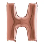 Bokstavsballong Roséguld - Bokstav H