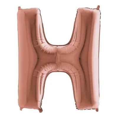 Bokstavsballong Roséguld - Bokstav H