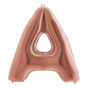 Bokstavsballong Roséguld Metallic - Bokstav A