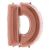 Bokstavsballong Roséguld Metallic - Bokstav D