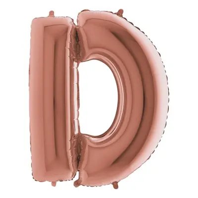 Bokstavsballong Roséguld Metallic - Bokstav D