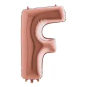 Bokstavsballong Roséguld Metallic - Bokstav F