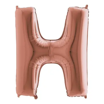 Bokstavsballong Roséguld Metallic - Bokstav H