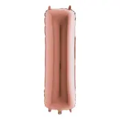 Bokstavsballong Roséguld Metallic - Bokstav I
