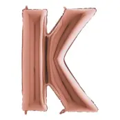 Bokstavsballong Roséguld Metallic - Bokstav K