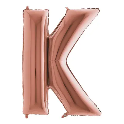 Bokstavsballong Roséguld Metallic - Bokstav K