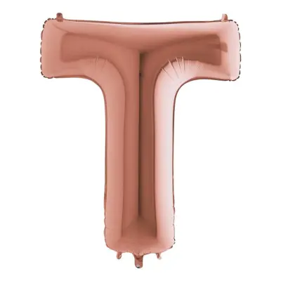 Bokstavsballong Roséguld Metallic - Bokstav T