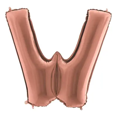 Bokstavsballong Roséguld Metallic - Bokstav W