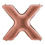 Bokstavsballong Roséguld Metallic - Bokstav X