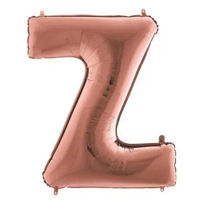 Bokstavsballong Roséguld Metallic - Bokstav Z