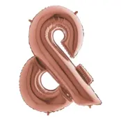 Bokstavsballong Roséguld Metallic - Tecken&
