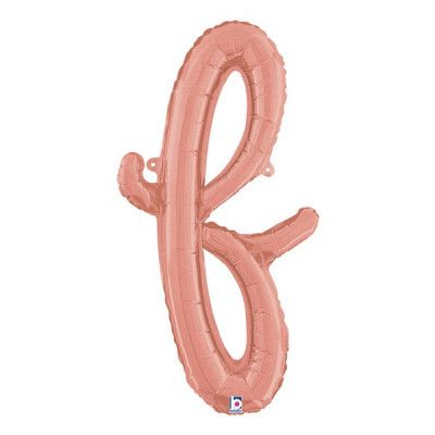Bokstavsballong Script Roséguld - Bokstav F