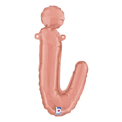 Bokstavsballong Script Roséguld - Bokstav I