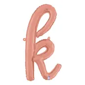 Bokstavsballong Script Roséguld - Bokstav K