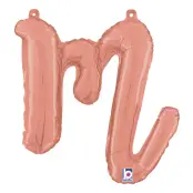 Bokstavsballong Script Roséguld - Bokstav M