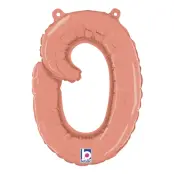 Bokstavsballong Script Roséguld - Bokstav O