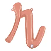 Bokstavsballong Script Roséguld - Bokstav R