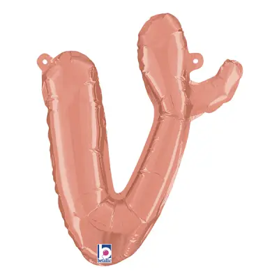 Bokstavsballong Script Roséguld - Bokstav V