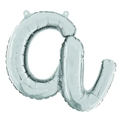 Bokstavsballong Script Silver - Bokstav A