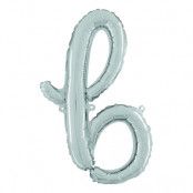 Bokstavsballong Script Silver - Bokstav B