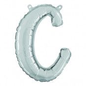 Bokstavsballong Script Silver - Bokstav C