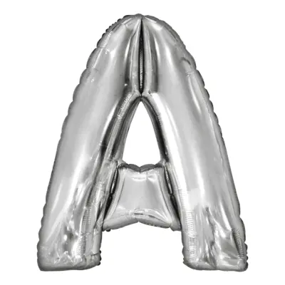 Bokstavsballong Silver Metallic - Bokstav A