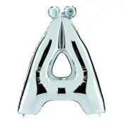 Bokstavsballong Silver Metallic - Bokstav Ä