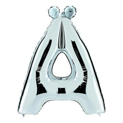 Bokstavsballong Silver Metallic - Bokstav Ä